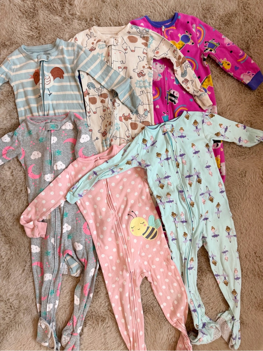 Simple Joys by Carter's 3T Footed Pajamas 6 Pack